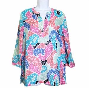 Talbots 100% Cotton Coral Reef Print Tunic